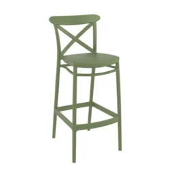 Cross Tabouret de bar moderne avec dossier en polypropylène