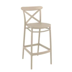 Cross Tabouret de bar moderne avec dossier en polypropylène