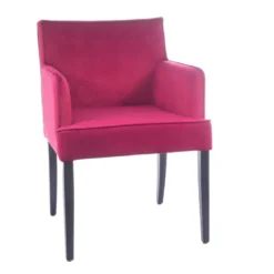 Diem Fauteuil contemporain rembourré en tissu et pieds en bois