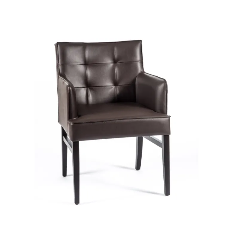 Diem 4 Fauteuil matelassé en synthétique et bois