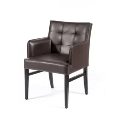 Diem 4 Fauteuil matelassé en synthétique et bois