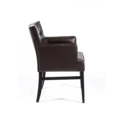 Diem 4 Fauteuil matelassé en synthétique et bois