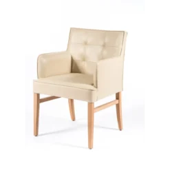 Diem 4 Fauteuil matelassé en synthétique et bois