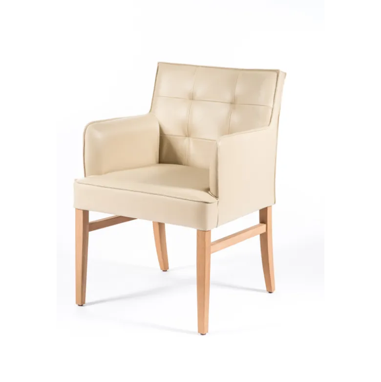 Diem 4 Fauteuil matelassé en synthétique et bois