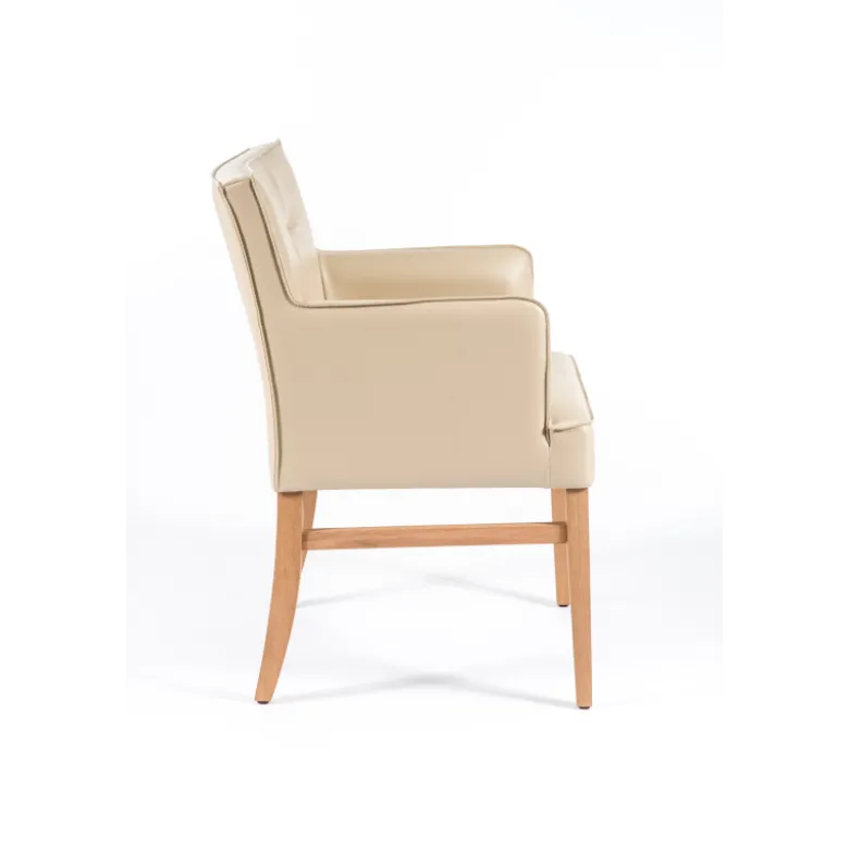 Diem 4 Fauteuil matelassé en synthétique et bois