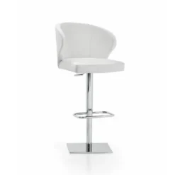 Doris P Tabouret pivotant et réglable en hauteur en synthétique et métal chromé