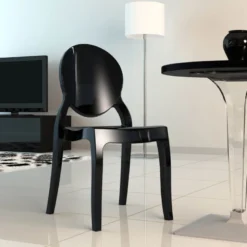 Elizabeth Chaise moderne médaillon en polycarbonate opaque