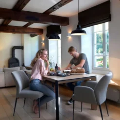 Enora Chaise Mobitec® moderne en tissu et pieds en métal