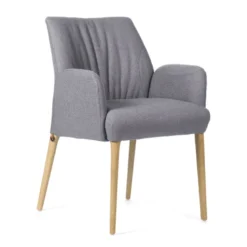EnoraMobitec® Fauteuil cocooning en tissu et pieds en bois