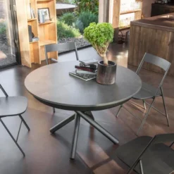 Fahrenheit Super Table ronde extensible design en céramique et pieds mikado