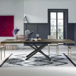Fahrenheit Table extensible design italien rectangulaire avec pied mikado