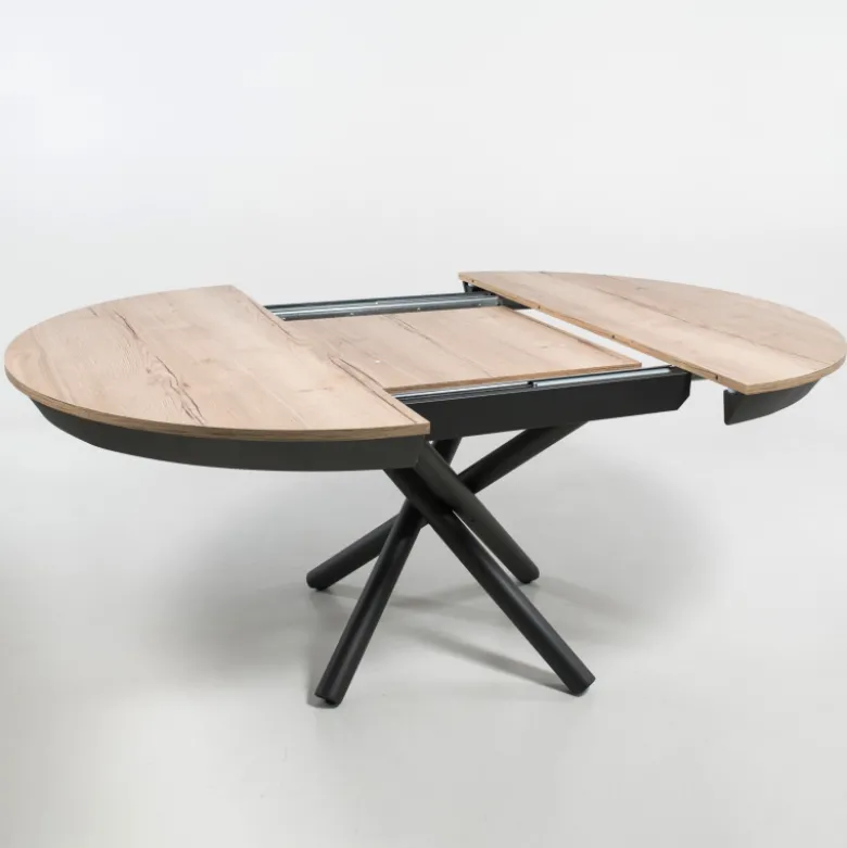 Fahrenheit Table ronde extensible design en mélaminé et pied mikado