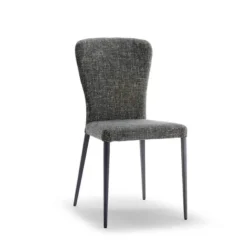 Francine Chaise moderne en tissu avec pieds en métal