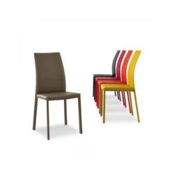 Giada Chaise de salle à manger en croûte de cuir