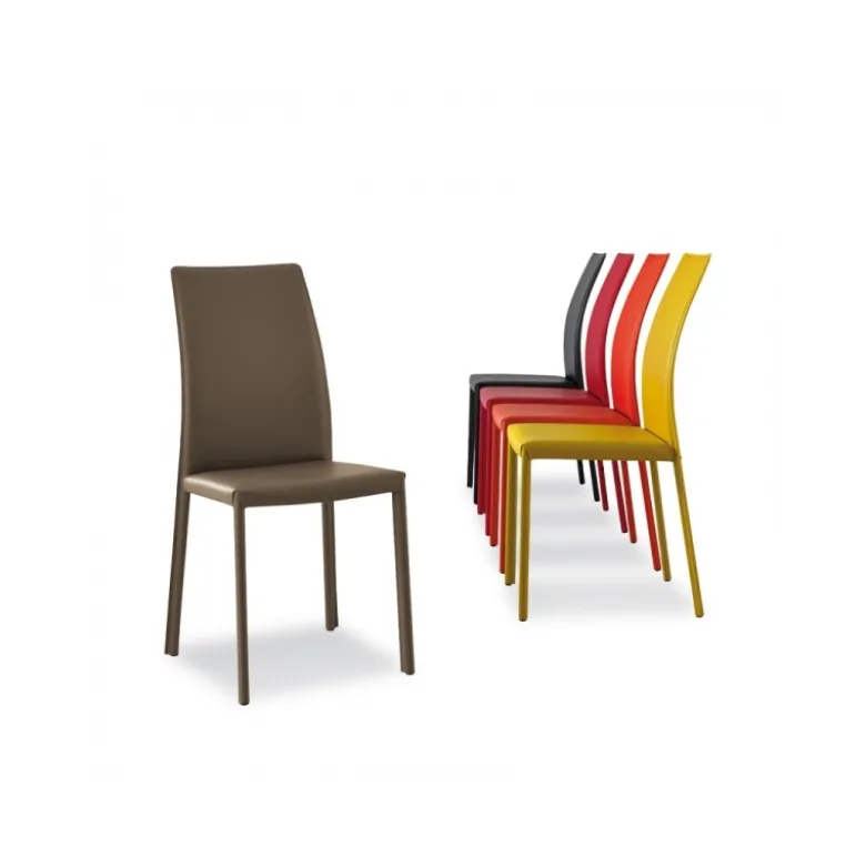Giada Chaise de salle à manger en croûte de cuir