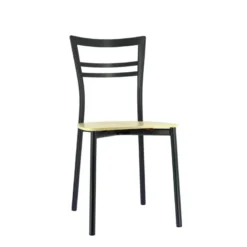 Go Connubia® Chaise contemporaine en métal et assise multiplis bois