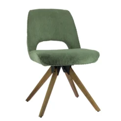 Hortense Chaise pivotante en tissu avec pieds en bois