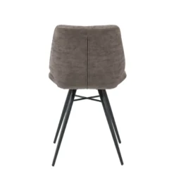 IberisChaise design rembourrée inspiration vintage avec pieds en métal noir