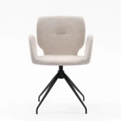 Jeanne Mobitec® Fauteuil tendance en tissu pivotant avec pieds en métal