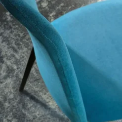 Joy Chaise de salle à manger contemporaine en tissu et pieds en métal
