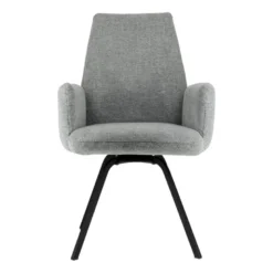 Jules Fauteuilconfortable en tissu avec dossier inclinable et pieds en métal