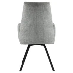 Jules Fauteuilconfortable en tissu avec dossier inclinable et pieds en métal