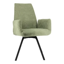 Jules Fauteuilconfortable en tissu avec dossier inclinable et pieds en métal
