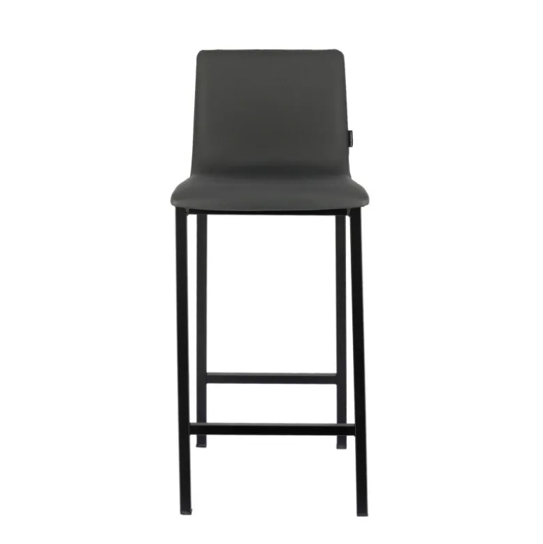 Koko Mobliberica® Tabouret snack en simili dossier bas avec pieds en métal