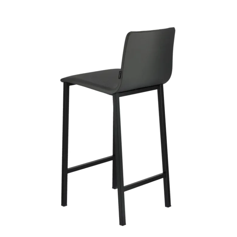 Koko Mobliberica® Tabouret snack en simili dossier bas avec pieds en métal