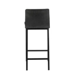 Koko Mobliberica® Tabouret snack en tissu dossier bas avec pieds en métal