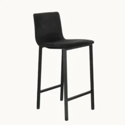 Koko Mobliberica® Tabouret snack en tissu dossier bas avec pieds en métal