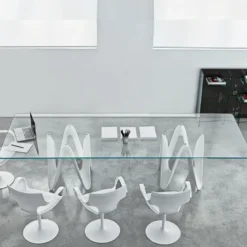 Lambda Sovet® Table de salle à manger design en verre 320 x 120 cm