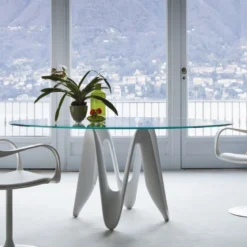 Lambda Sovet® Table ronde design en verre