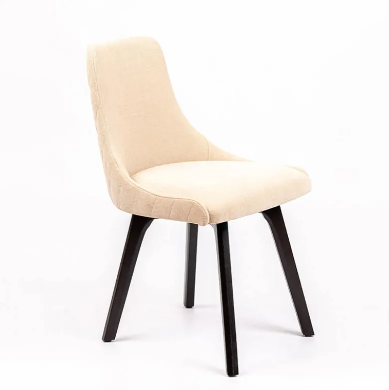 Lars diamant Chaise en tissu matelassé diamant et en bois massif