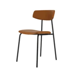 Lazio Chaise belge style rétro en simili avec pieds en métal