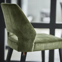 Lena Mobitec® Chaise ajourée en tissu et pieds bois style moderne