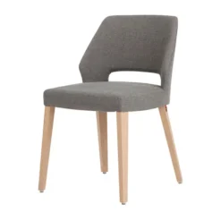 Lena Mobitec® Chaise ajourée en tissu et pieds bois style moderne