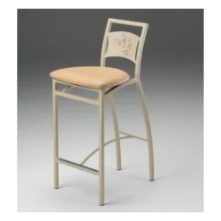 Liane Carrier® Tabouret snack en synthétique et métal dossier motif style industriel