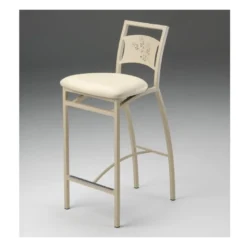 Liane Carrier® Tabouret snack en synthétique et métal dossier motif style industriel