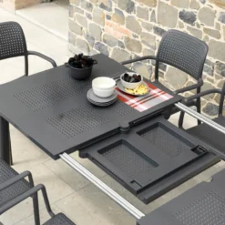 Libeccio Table de jardin extensible en polypropylène et aluminium