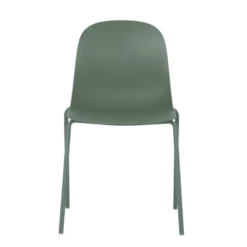 LilyChaise coque moderne empilable en polypropylène avec pieds en métal