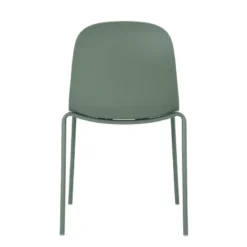 LilyChaise coque moderne empilable en polypropylène avec pieds en métal