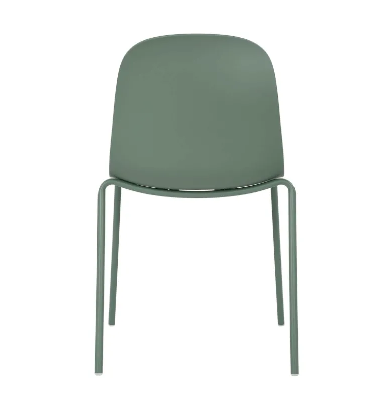 LilyChaise coque moderne empilable en polypropylène avec pieds en métal