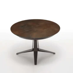 Link Midj® Table design ronde extensible en céramique pied central en métal