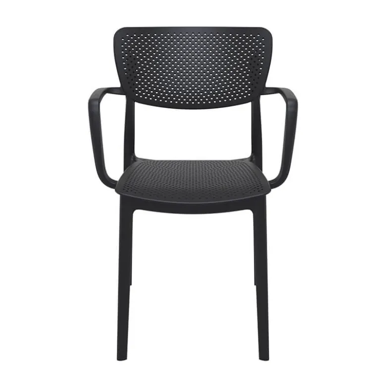 Loft Chaise de jardin micro perforée avec accoudoirs