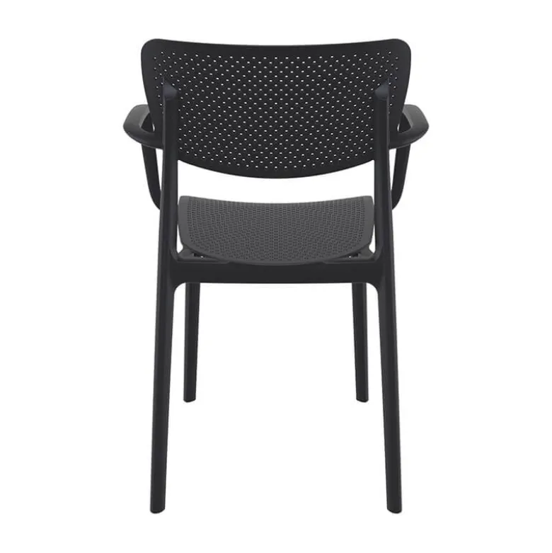 Loft Chaise de jardin micro perforée avec accoudoirs