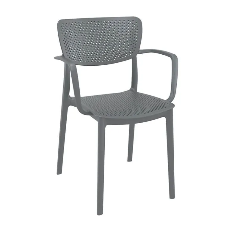 Loft Chaise de jardin micro perforée avec accoudoirs