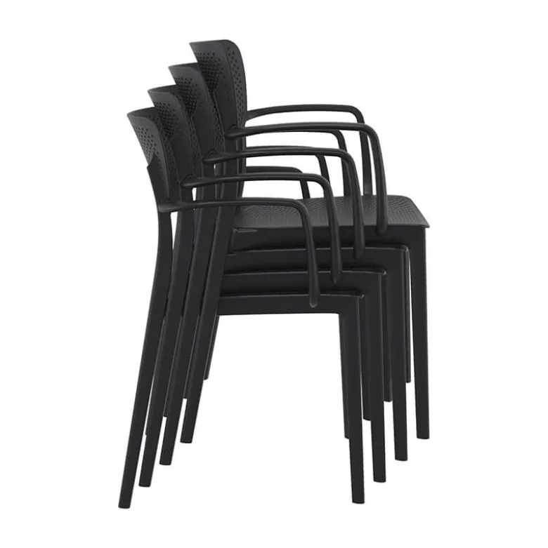 Loft Chaise moderne avec accoudoirs en polypropylène micro perforé