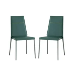 Lolas S Chaise en croûte de cuir fabrication italienne avec liseré