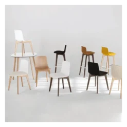 Lottus Enea® Chaise design en polypropylène et pieds bois